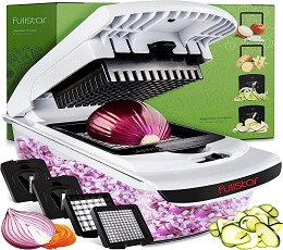 Spiralizer Vegetable Slicer - Onion Chopper with Container